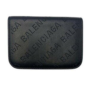 BALENCIAGA Wallet Punching Logo Compact Tri fold